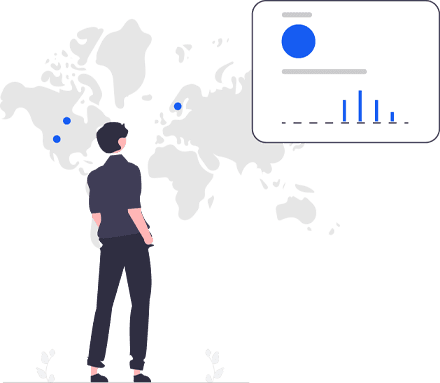 Mapa com gráfico